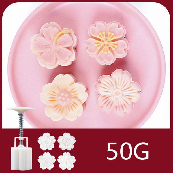 4 stk. / sæt form til kirsebærblomstform 3D håndpresset bageform