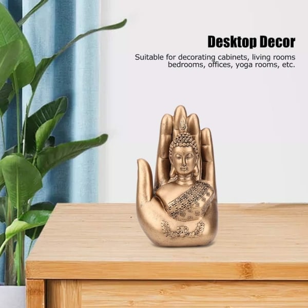 Mediterande Buddha-statyett - Antik Buddha-statyprydnad i harts