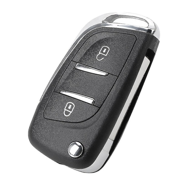 Fjärrkontroll kompatibel med Peugeot 107 207 307 307s 308 407 607 2bt Dkt0269 2-knapps case Flip Folding Bilnyckelskal -ayane