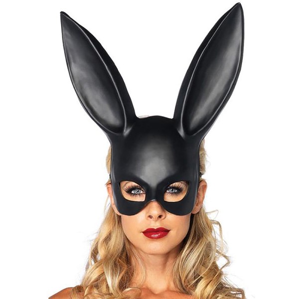 1. Sexig Cosplay PVC-maske Kvinner Halloween Maskerade Fancy Par Svart one size Black one size