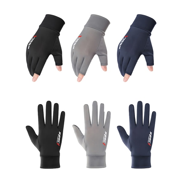 Läckage Två-Finger Handskar Sommar Tunna Andas Anti-Wear Spor black A black A