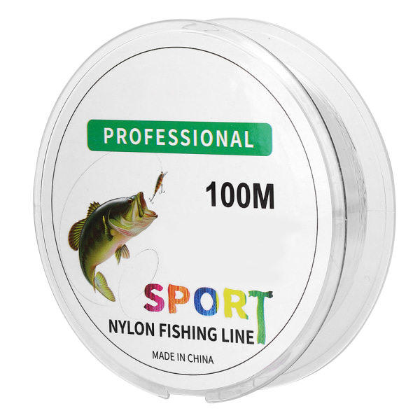 Superstark fiskelina i 100 % nylon - 100 M (vit)