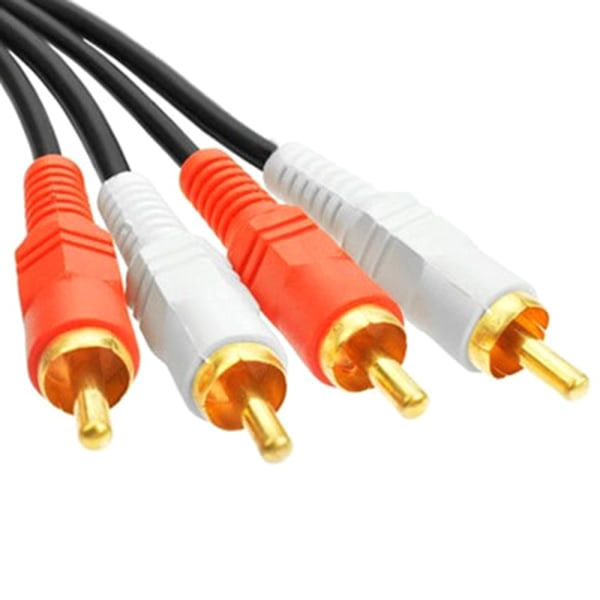 2RCA hane till 2RCA hane kontakt Musik Stereo Adapter Kabel Audio AUX Line för TV Ljud Högtalare Laptop Förstärkare 3m