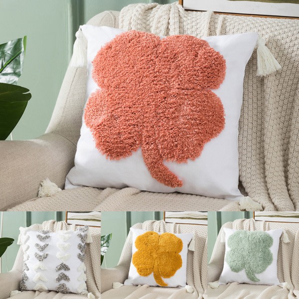 Boho Tuftad Dekorativ Kuddfodral Modern Mjuk Kuddeöverdrag för Soffa Soffan Bil Sovrum Vardagsrum 18x18 tum null - 8061