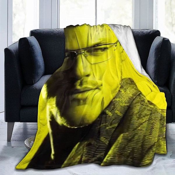 Luke Evans Blød og behagelig varm fleeceplaid til sofa, kontor, seng, bilcamping, hyggelig blød plys plaid, strandplaid - d95 50x40in 125x100cm