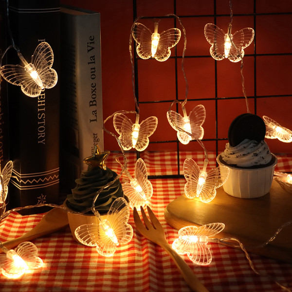 Fjärils LED-ljusslinga Batteri Bröllop Jul Dekoration