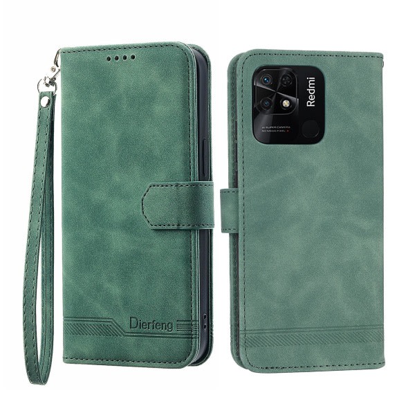 Nyt romantisk etui til Redmi Note 10 Pro med snodd, højtalarhul, kortpladser, plånboksfunktion, stativfunktion, faldbeskyttelse Grøn