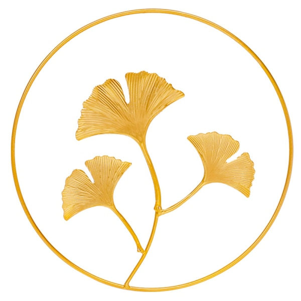 Ljus lyx metall väggdekoration vardagsrum bakgrund väggdekoration ginkgo blad enkelblad enkel Betterlifefg