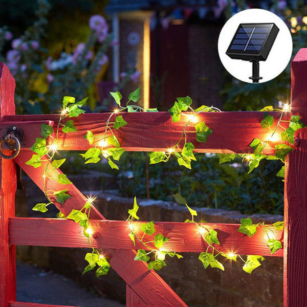 1xLöv Ivy Leaf Garland Fairy String Lights Party Trädgårdsdekor grönB 5 meter