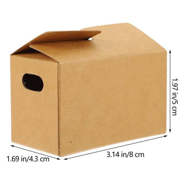 10 kpl Miniatyyrilaatikko Deko Paperi Mini Box Hahmo Mini Talo Deko Mini Talo Kaluste Malli (8X5X4.3CM, Ruskea)