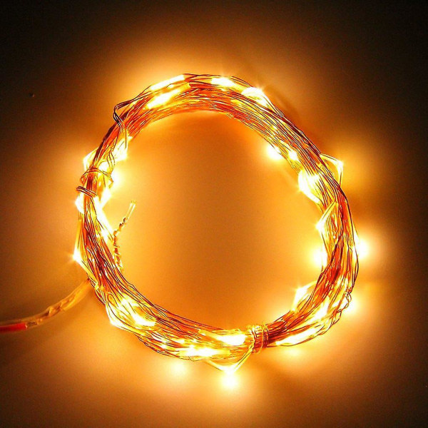 5m 50 LED Koppartråd Jul Bröllopsfest String Fairy Light Lamp Dc 12v