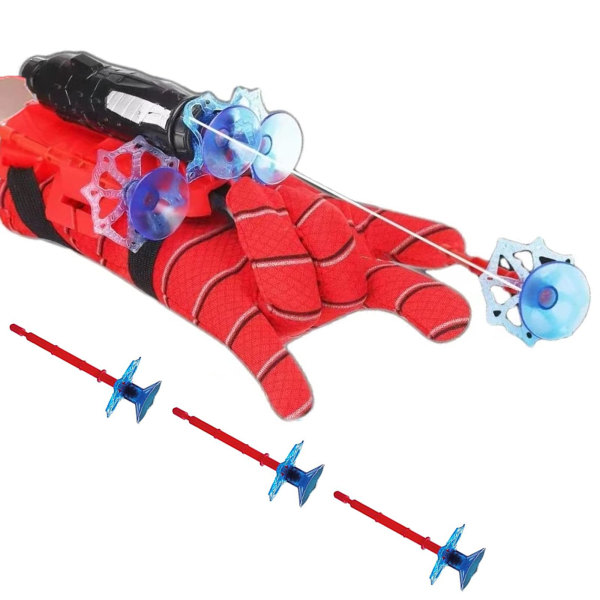 Spider Glove Man Web Shooting Leksaker til barn, Spider Children Plast Rollspel Launcher Glove Hero Movie Launcher med sæt