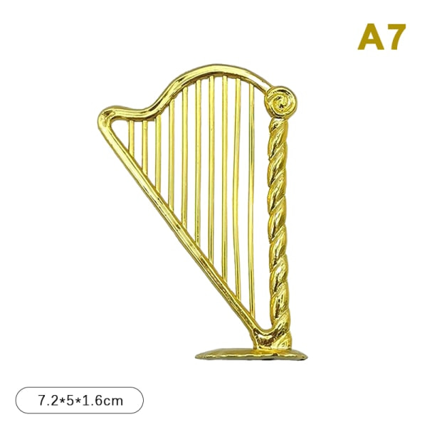Dockhus Miniatyr galvaniserat guld Musikinstrument DIY S A7 onesize A7 onesize