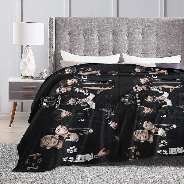 BTS Love Yourself Tear Ultra Myk Lettvekt Varm Flanell Kastteppe Sofa Sofa Fuzzy Teppe For Reiser Camping Hjem-n279 50x40in 125x100cm