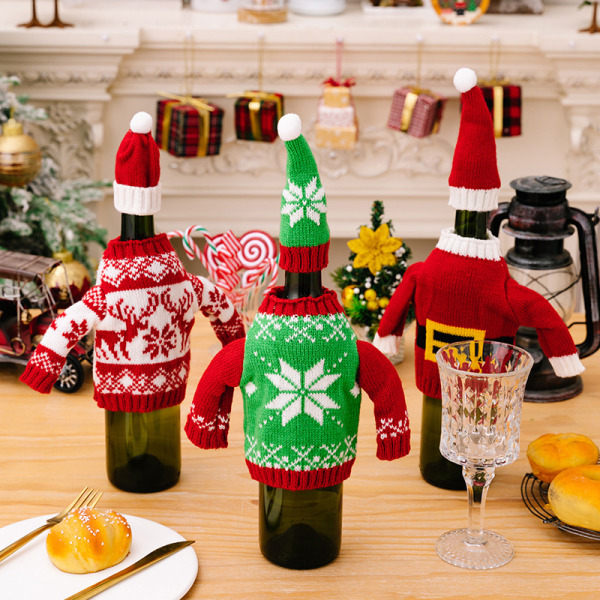 1 kpl 2024 jouluviinipullosarja Snowman Deer Bottle Co C one size C one size