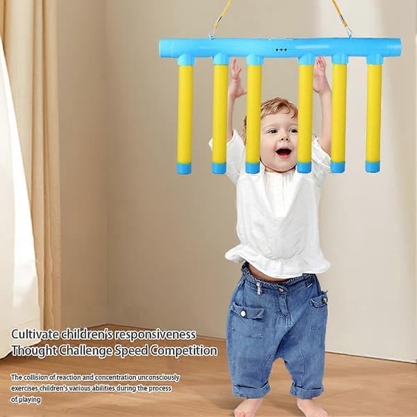 2025 Reflex Challenge Game - Hand-Eye Coordination & Reaction Training Toy, Adjustable Speed Drop Stick & Hand Speed Challenge Blue Blue