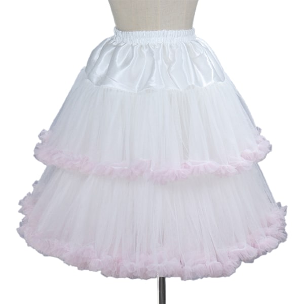 A-line underkjol Crinoline slips Bröllopstillbehör Tutu kjol 50-tal Vintage Puffy underkjol Multi Pink för fälg
