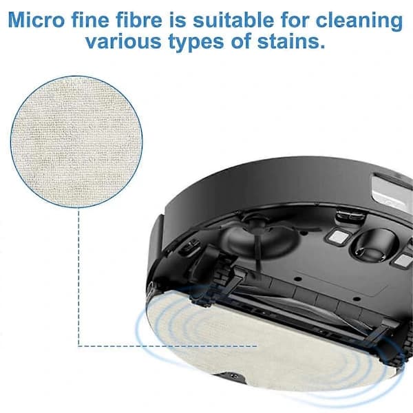 4-pak Erstatningsmoppepuder til D10S, D10S PRO, D9 Max, F9 PRO Robotstøvsuger, Vaskbare Genanvendelige