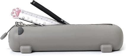 Sød killing blødt silikone penalhus, 20 x 7 cm, sort klassisk sort