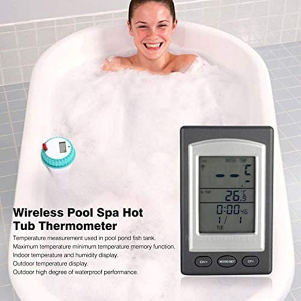 Trådlös Pooltermometer för Inomhus Utomhus Spa, Flytande Vattentermometer 0.1