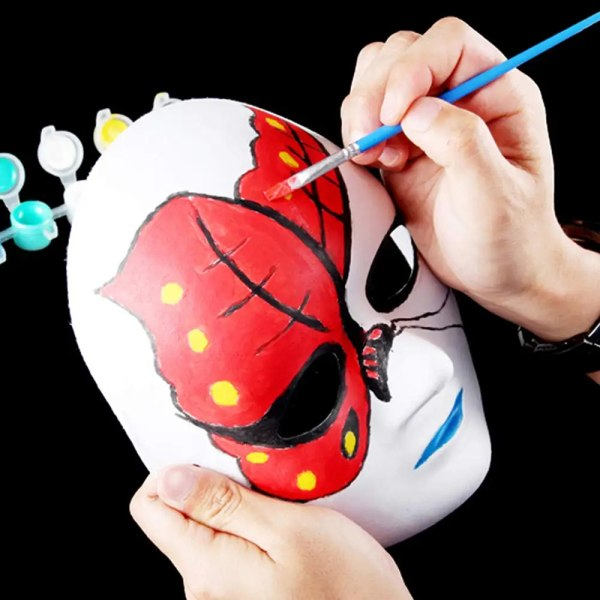 Helmasker Papper Blank Vit Halloween Cosplay Katt Målningsbar Kvinna ONESIZE Female ONESIZE