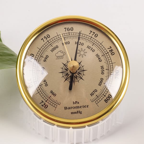 Väggmonterad Termometer Hygrometer Barometer Inomhus Hushålls Termometer för Hem Vägg Rum Inkubator för Tank Guld - 1