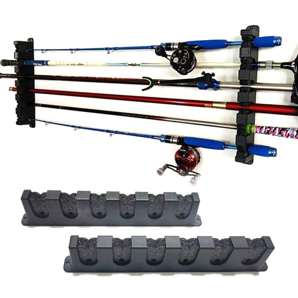 Fiskestangsholder Stativsats 6 Hull Svart ABS Plast Slitstark Svart