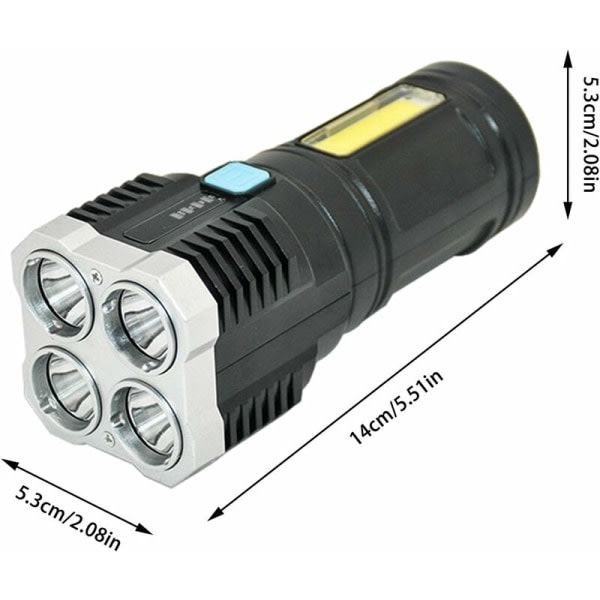 Ficklampor (Standard) Super Bright LED-ficklampa med COB-sida
