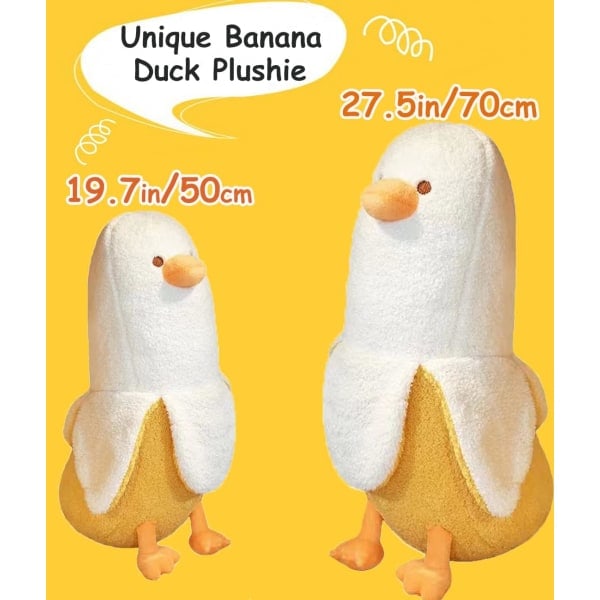 Söta Banana Duck Plysch Mjuka Leksaker, Mjuka Långa Kroppskramande Kuddpresenter, Mysig Duck Plysch Gosedjur för Flickor och Pojkar