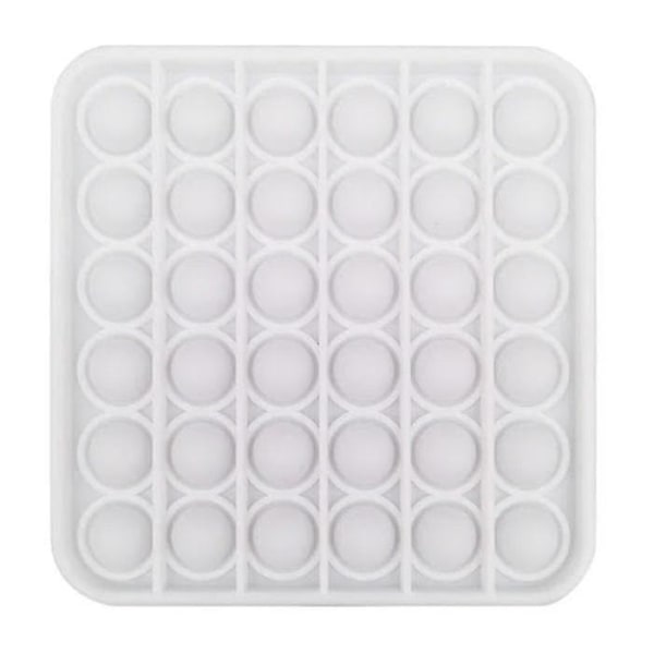 Pop It Fidget Leksak, Fyrkantig Vit Stressreducerande Bubbla Sensorisk Silikonplatta