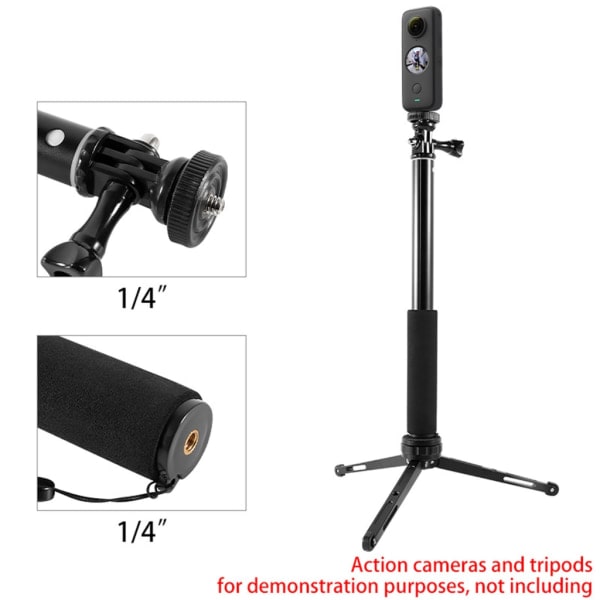 Portabel Selfie Stick med 4 Sektioner Teleskopisk Selfie Stick Handhållen Monopod Standard 1/4 Skruv för Smarttelefonkameror null - P204B
