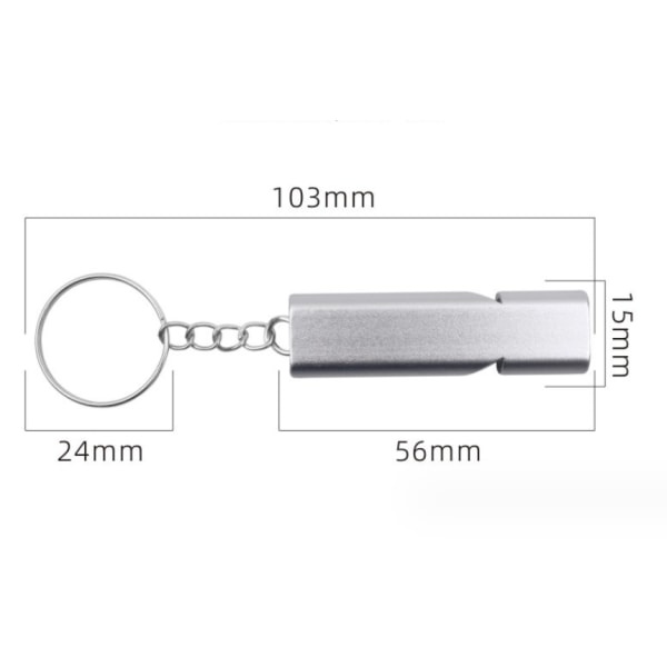 120db Utomhusöverlevnadssäkerhetsmetallnyckelring Nödvisselpipa