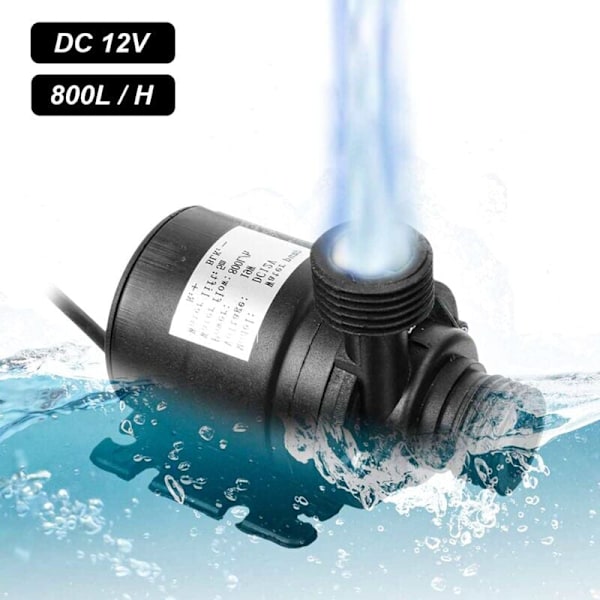 800L/H 50W Ultratyst Borstlös Solvattenpump SubSN Motor Trädgårdsfontän Dekoration..