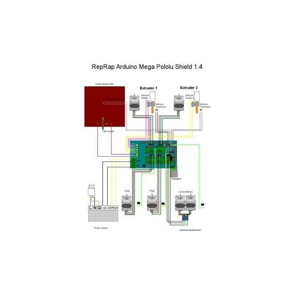 3D Printer Controller RAMPS 1.4 Mega Shield til Arduino Reprap Prusa Mendel