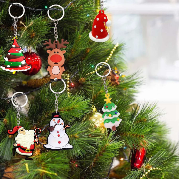 Jul adventskalender Nøglering Ornament Dekoration Julegave 24 dages nedtælling Nyhed G