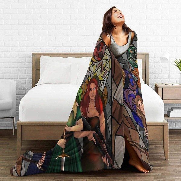 Superblød Sarah J. Maas Girls Micro Fleece-tæppe, velegnet til sofatæpper til voksne og børn, sengetæpper, der passer perfekt til soveværelset 50x40in 125x100cm