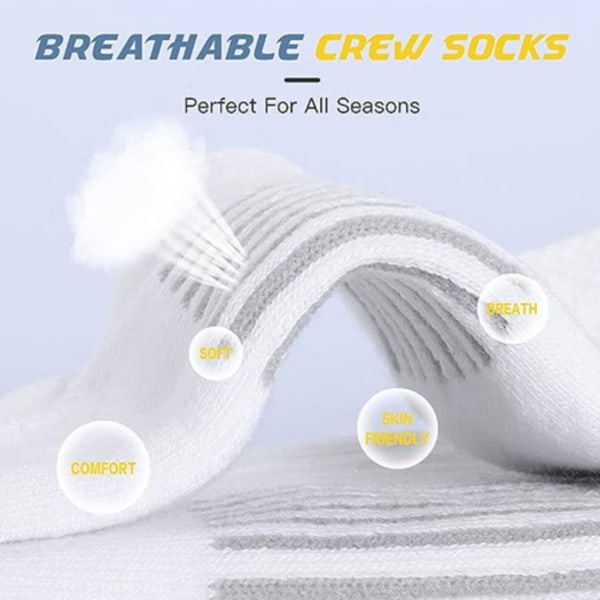 Miesten puuvillasukat - 5 parin pakkaus mustia/valkoisia/harmaita sukkia, mukavat ja hengittävät black ankle socks
