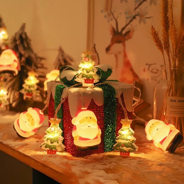 1,5m 10Led Christmas Light String Snowman Santa Cluas Xmas Tree A2 onesize A2 onesize
