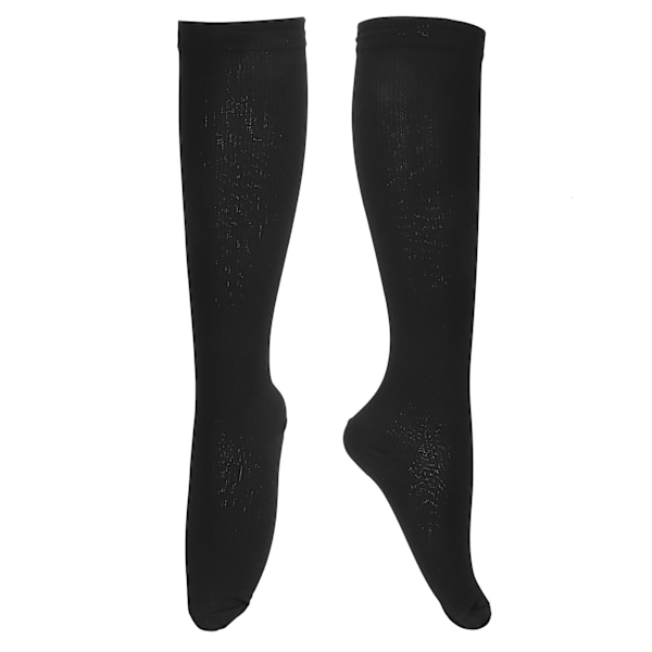 Elastiske kompressionsstrømper til løb, bløde og åndbare, sorte, S/M, unisex