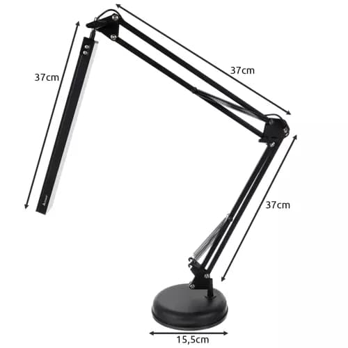 Skrivebordslampe med arm - LED bordlampe