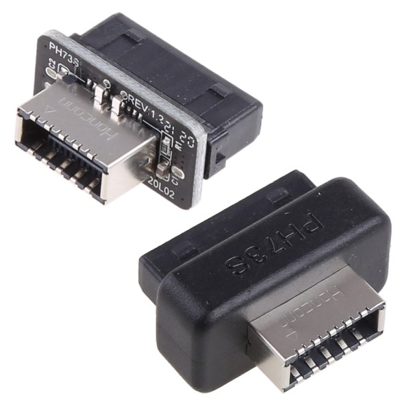 USB 3.0 Intern Header till USB 3.1/3.2 Typ C Front Typ E Adapter 20pin till 19pin Converter för PC Moderkortskontakt