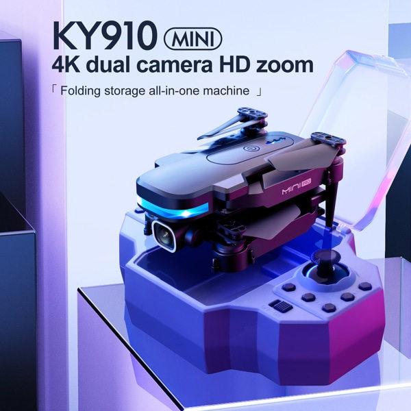 Drooni kameralla 4K FPV akut RC Quadcopter helikopteri lapsille aikuisille painovoimaohjaus korkeudenpito päätilan tila harmaa - A