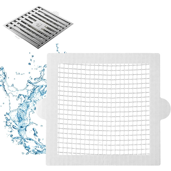 30 stk Mesh Klistremerker Hår Avløp, Hår Catcher for Bad, Hår Filter, Hår Felle, Hår Sil for Bad/Badekar/Kjøkken/Vask (Firkant)