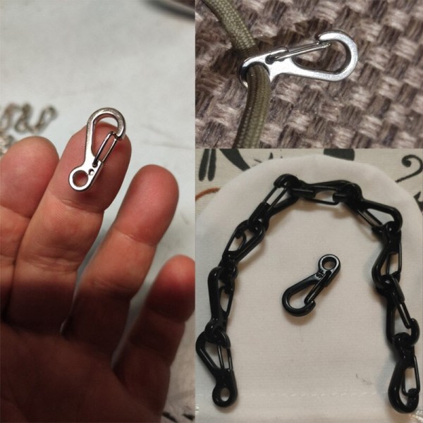 10 stk/lot Mini Karabinhake Nøkkelring Campingutstyr EDC Overlevelse Sølv one size Silver one size