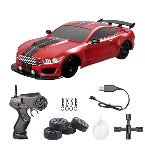 1/16 Fjernstyret Driftbil Hobby RC Legetøj 4X4 Model Racerbil med LED Lys Højgreb Dæk Børns Elektronisk Gave null - 16A03