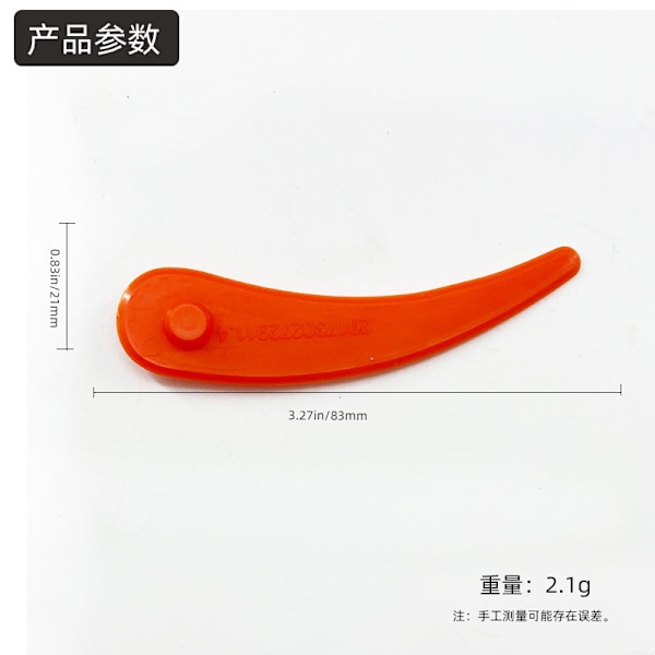 24-pack Bosch Grästrimmerblad för Bosch Durablade Art 23-18 LI Art 26-18 LI Grästrimmers, Ersättningsblad för Grästrimmer. orange Flat teeth