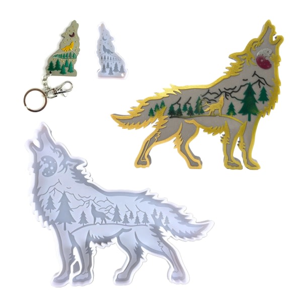 Wolf Ornamenter UV Krystal Mold Harpiks Form DIY Crafts Home Decor Støbeværktøjer