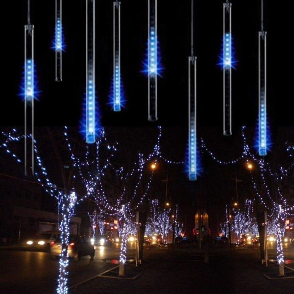 LED Meteor Showers Party, 30cm 8 Rör LED String Lights Nederbörd