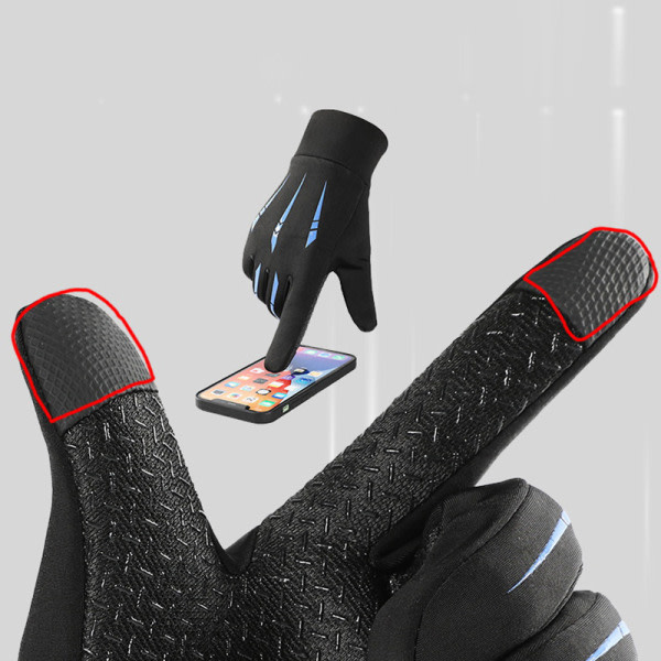 Vinter Touch Handsker Vandtætte Motorcykel Cykel Handsker Sort ONESIZE Black ONESIZE
