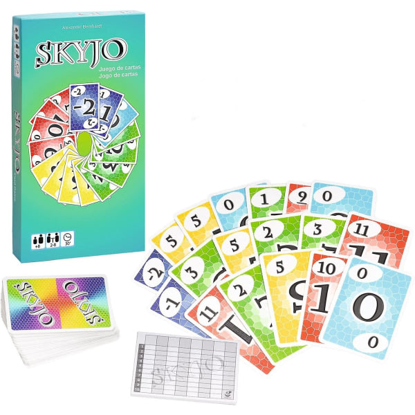 Skyjo kortspel | Kortspil for voksne og barn | Familiespil for barn og voksne | Kortspil for barn 8-12 år eller mere | Kortspil for voksne og ki